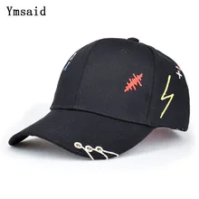 Мужские Snapback однотонные шляпы железное украшение "Кольцо" хлопковые шляпы женские Kpop простые бейсболки новые модные аксессуары в стиле унисекс