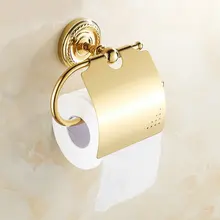 Европа Античное золото Polished туалетной Держатели бумаги латунь Туалетная бумага держатели твердых настенный Аксессуары для ванной комнаты
