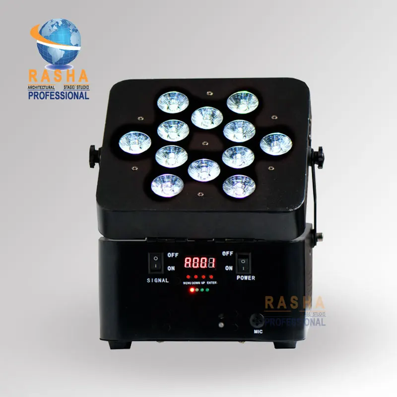 

Rasha Brand Freedom 12pcs*18W 5in1 RGBAW Battery Powered Wireless LED Par Light For Disco Party,Event,Battery Powered Par Can