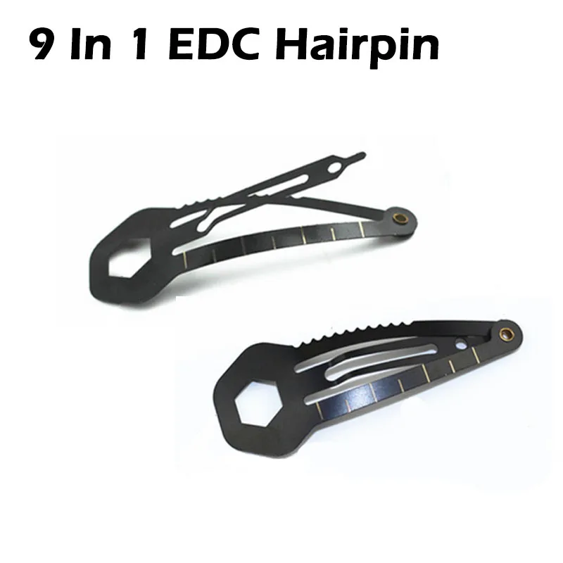 9 IN 1 EDC Portable Multifunctional Women Hairpins Tactical Screwdriver