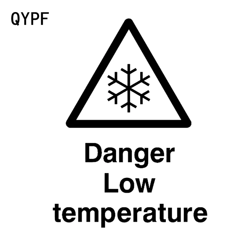 QYPF 12.3CM16.7CM Warning Mark Danger Low Temperature Graphic Car