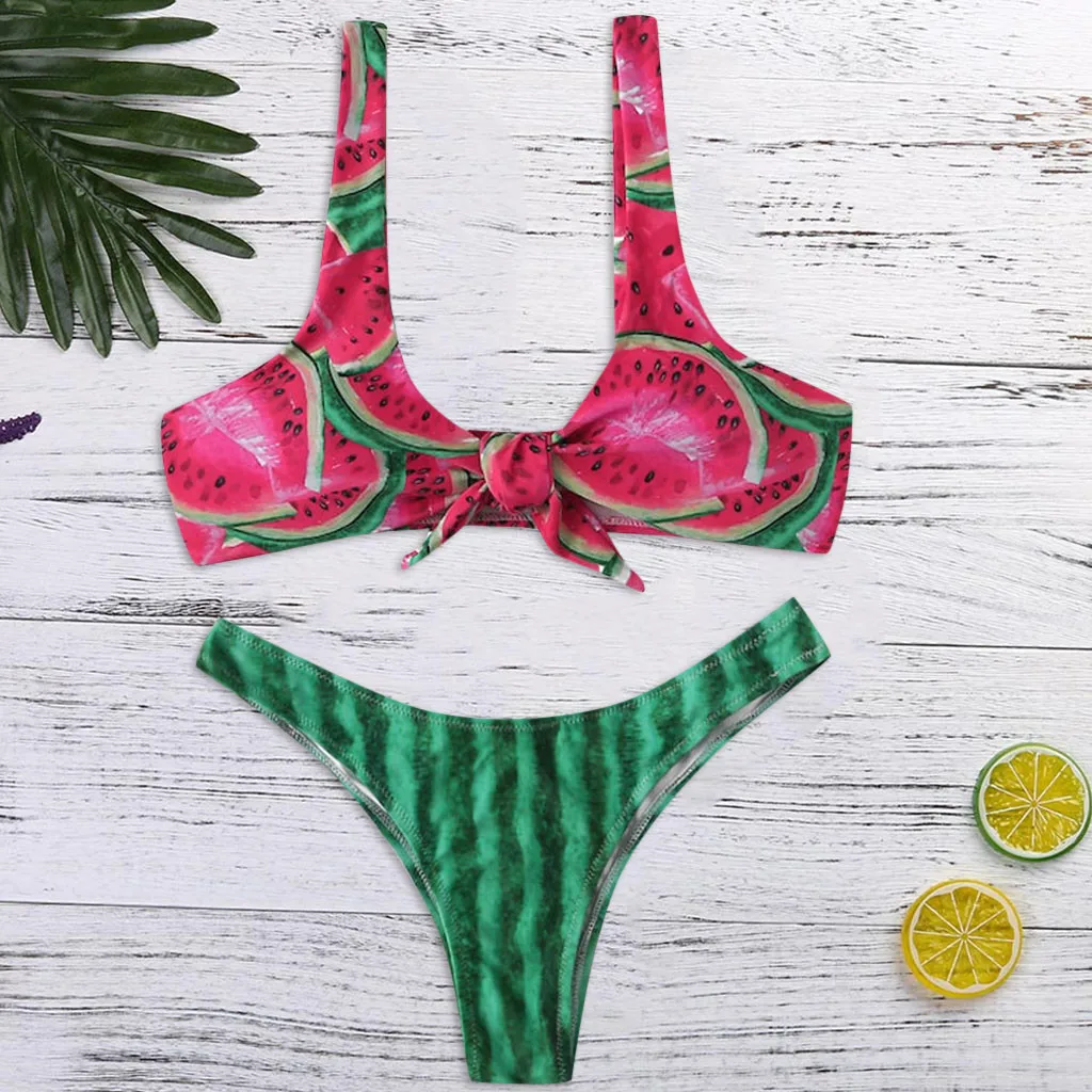 

bathing suit women Fresh fruit Print Bikini Small Watermelon Split Swimsuit maillot de bain femme bathing suit
