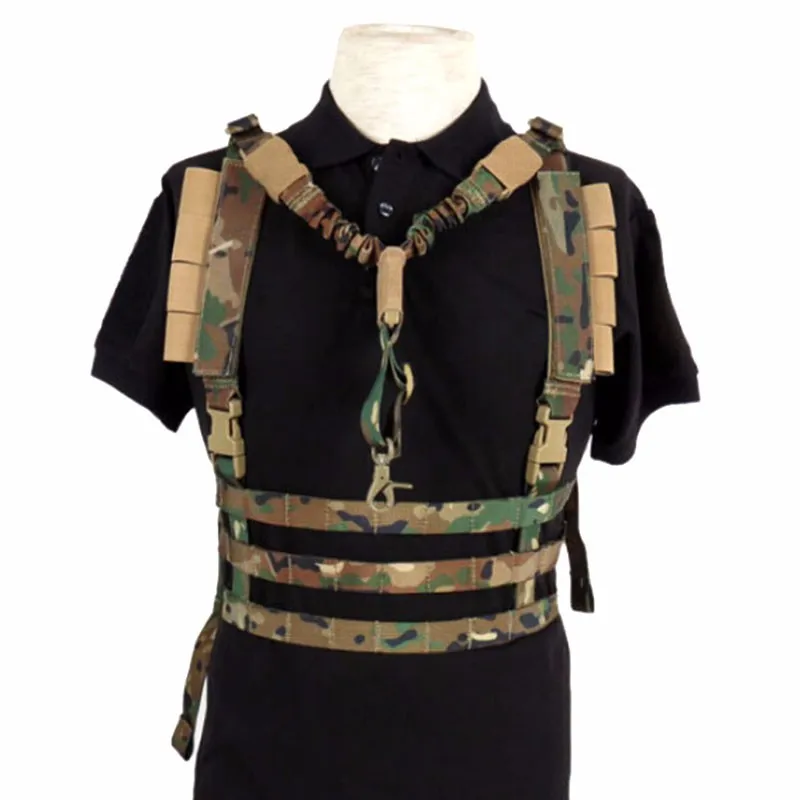 Military Tactical Molle Vest Ammo Chest Rig Removable Gun Sling Hunting