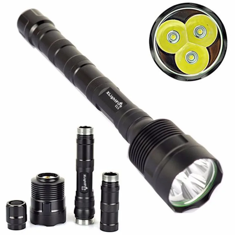 

LED flashlight led bulb tactical Charger xm-l2 3x T6 18650 with battery adjustable warm white led Torch lamp Free Shipping #NN23