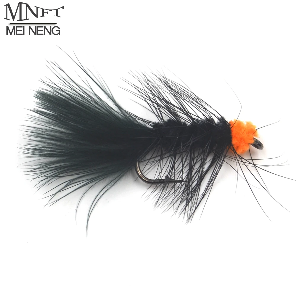 6 pcs White Marabou Muddler size 12