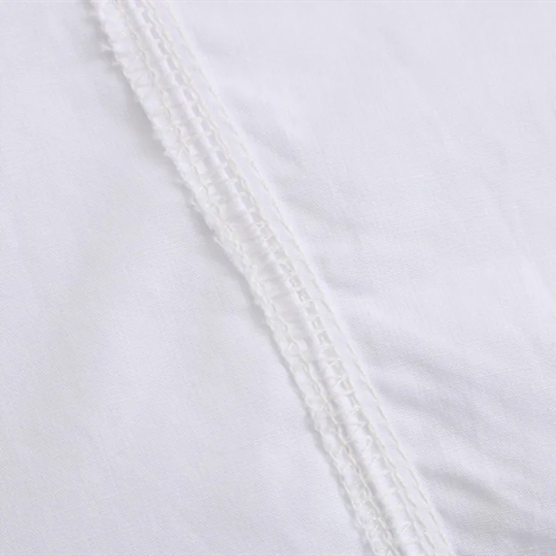 NSZ Женская белая блузка хлопковая рубашка негабаритная с длинным рукавом необычной длины V шеи Высокая Низкая спереди лук Асимметричная Женская Топ Blusas Camisa