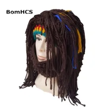 BomHCS модный Забавный ямайский парик шапочка и маска Crazy Beggar шапка для бороды ручной работы вязаная шапка подарок