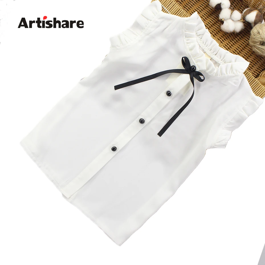 

Artishare Girls Shirt 2017 Girls White Blouses High Quality Solid Teenage School Uniform Shirt Long Sleeve Spring Kids Clothes