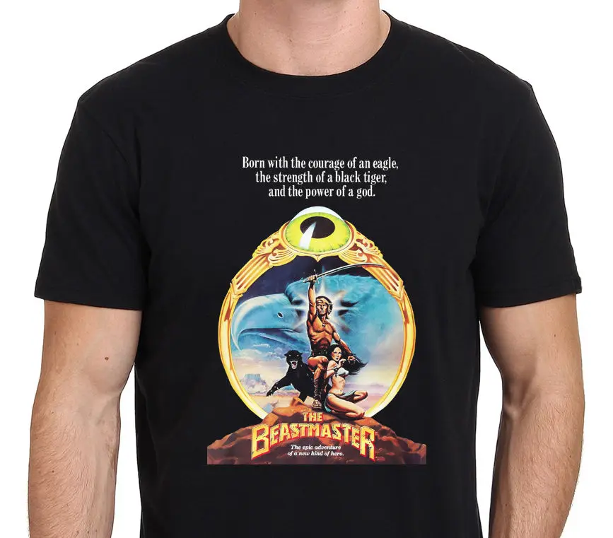 Т Рубашки Мужчин 2017 Мода Высокое Качество BeastMaster 80-х Фэнтези Культовым Футболка