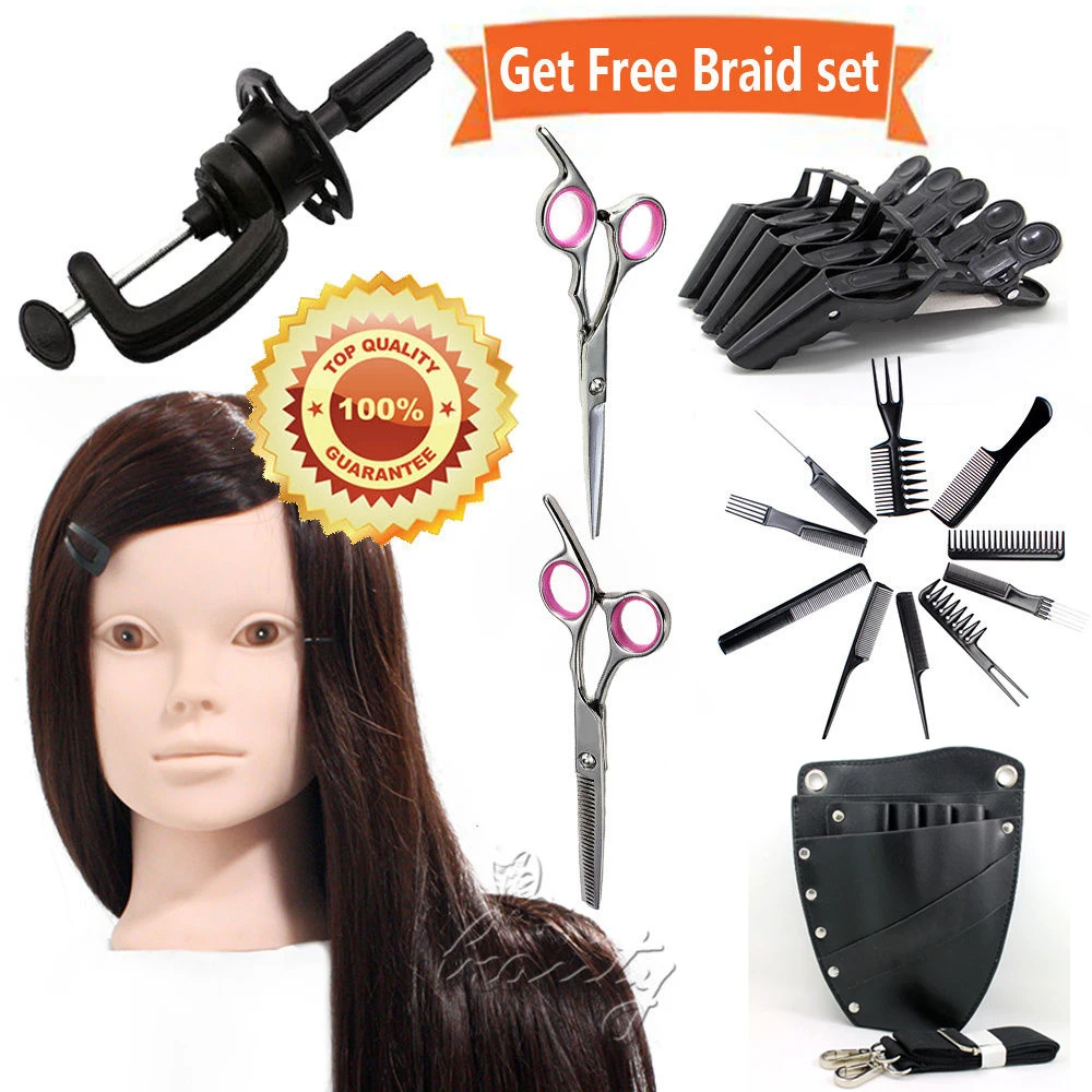 50 Real Hair Training Hairdressing & Makeup Practice Head + Salon