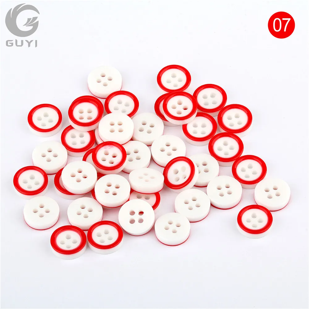 100 шт. красочные кнопки смолы 4 отверстия пришивать пуговицы Модная ...