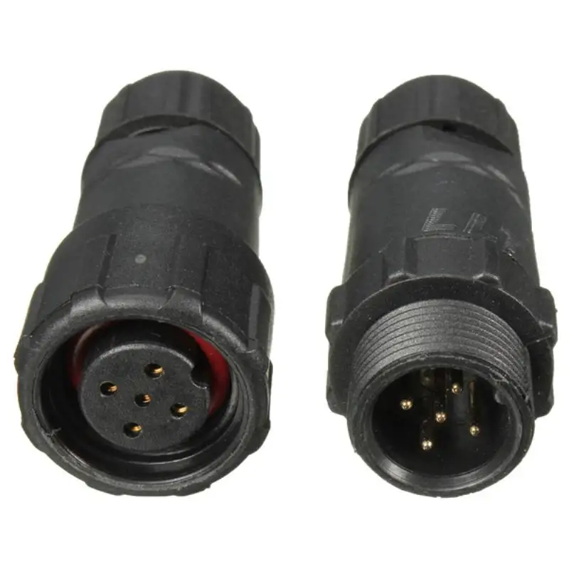 1pc 3/4/5/6Pins Assembled Waterproof  Plug Socket IP68 Gold Plated Soldering Connectors