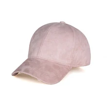 High Quality Unisex Spring Summer Adjustable Artificial Suede Baseball Cap Hat Solid Color Hats