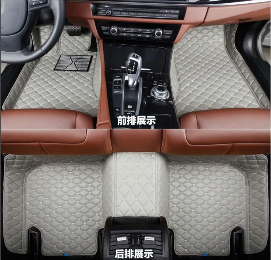 Кожаные Коврики для салона автомобиля напольный коврик ног 5 сидений Toyota Land Cruiser