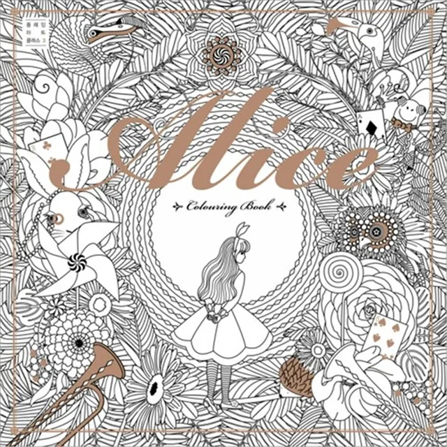 80 Pages Alice In Wonderland Coloring Books For Adults Children Relieve Stress Painting Drawing Secret Garden