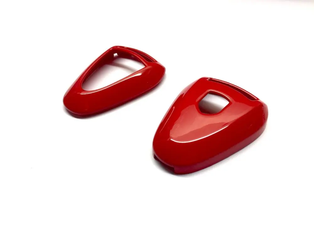 

Remote Flip Key Fob Shell Protection Key Case Cover Gloss Red For Porsche Silver Head Remote Key