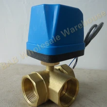 AC220V DN32(G1-1/") Электрический моторизованный латунный шаровой клапан 3 ходовой 3-проводной с приводом M03 Прямая поставка с светодиодный светильник