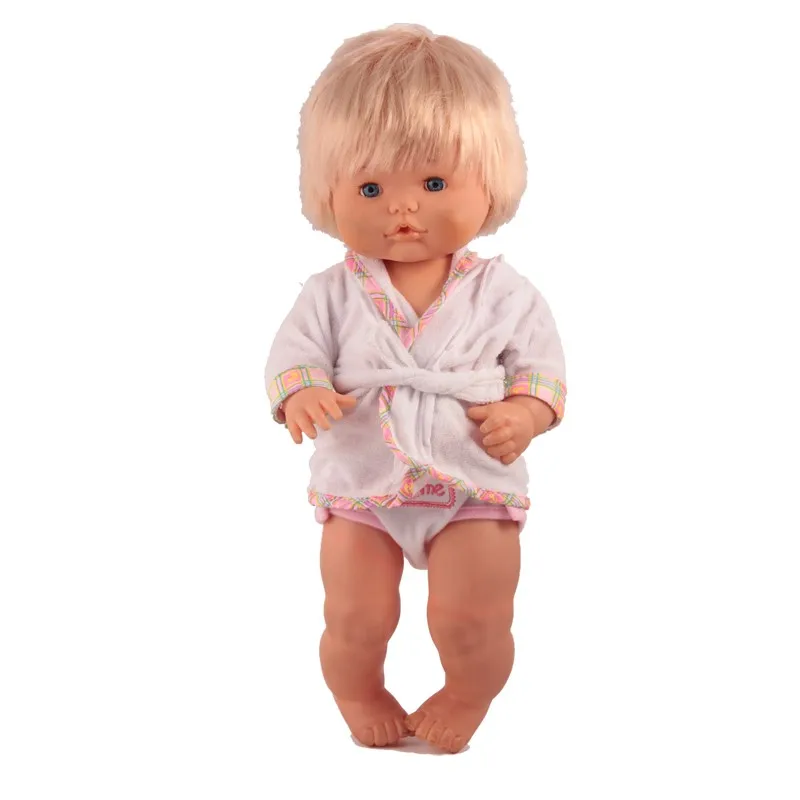 Одежда для кукол подходит 41 см Nenuco кукла Nenuco y su Hermanita розовый-красный горошек халат розовый Красный Тапочки Одежда для куклы 16 дюймов - Цвет: bathrobe and briefs2