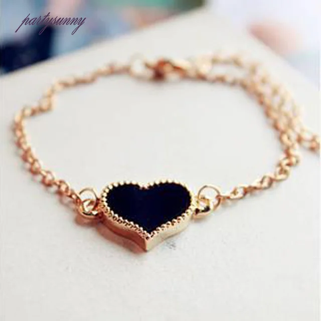 Pf Multicolor Heart Bracelet Cute Bangles Pulseira Adjule Chain Pf Multicolor Heart Bracelet Cute Bangles Pulseira Adjule Chain Lobster Clasps Bracelets Women Elegant Jewelry Trinket