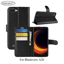 For Blackview A20 Case Cover Book Flip PU Soft TPU