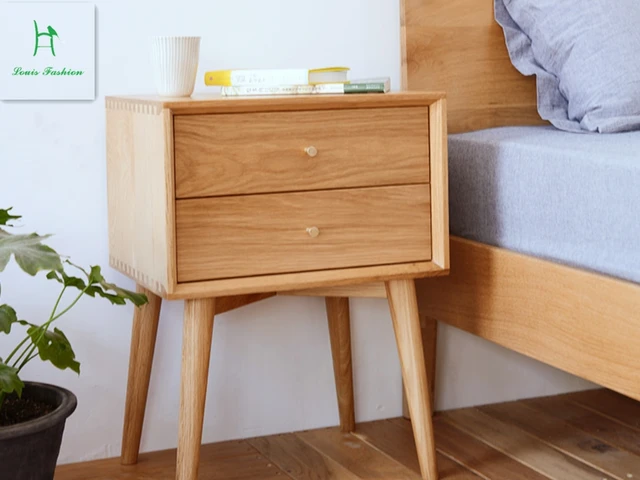 Anese White Oak Wood Nightstand Simple Modern Bedroom Furniture Anese White Oak Wood Nightstand Simple Modern Bedroom Furniture Cabinet Drawer Bucket Nordic