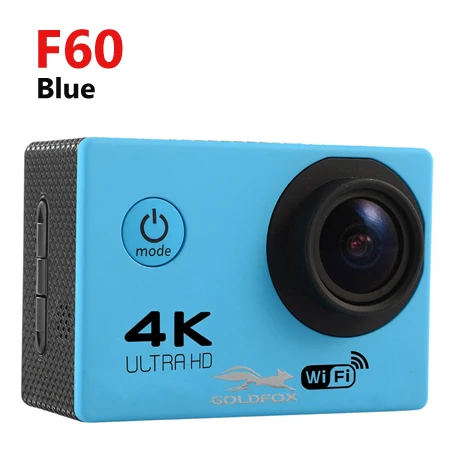 GOLDFOX F60/F60R Ультра HD Экшн-камера 4 K 30Fps 16MP Wifi камера 1080 P 60fps Водонепроницаемая камера шлем Велосипедная Камера спортивная видеокамера - Цвет: F60 Blue