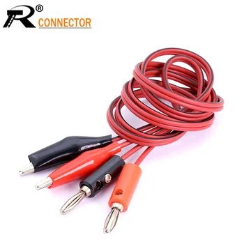 

1pc 4MM Dual Alligator Clip to Banana Connector Oscilloscope Test Probe Cable 1M 3FT Red Black
