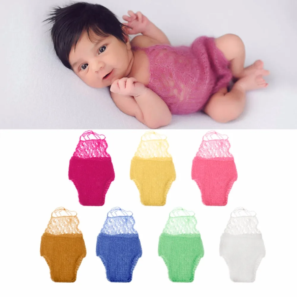 

Mohair Baby Crochet Romper Newborn Infant Photography Props Knitted Outfit