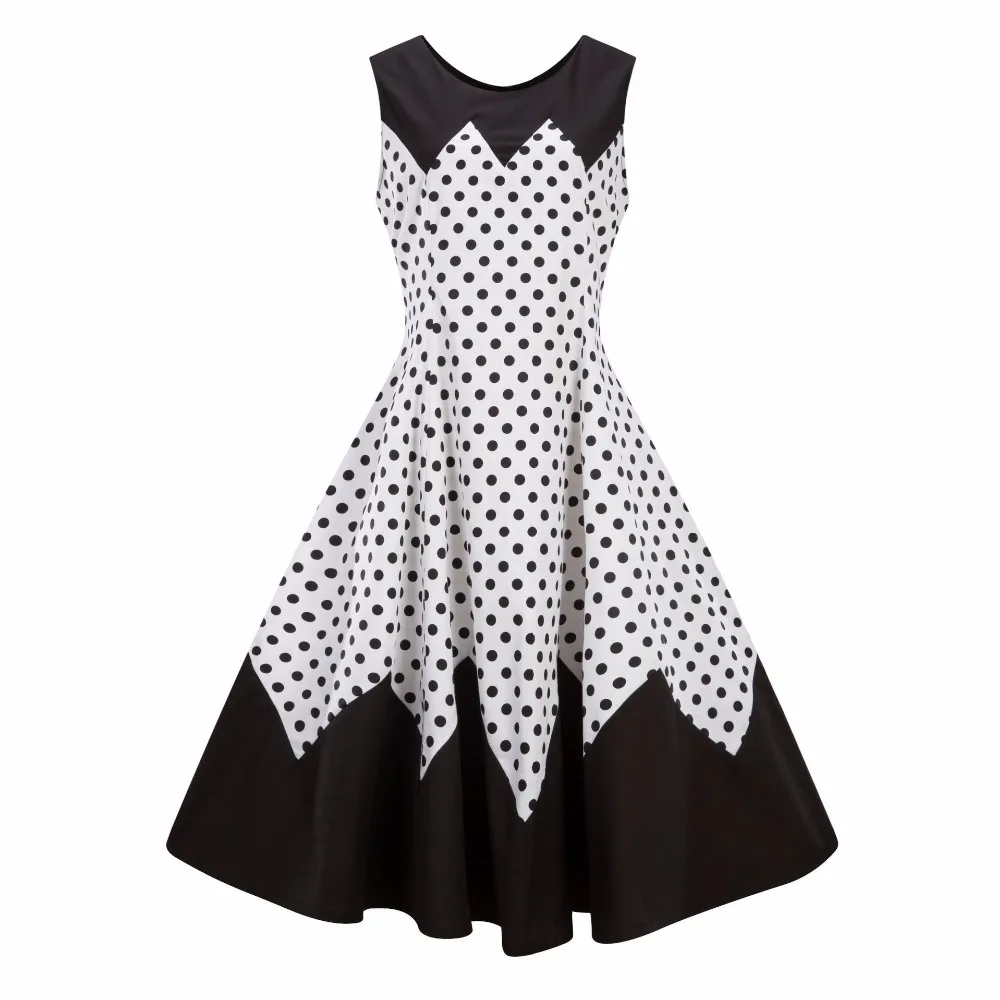 

Women Sexy O-neck Sleeveless 50s Party A-line Dress Vintage Stretchy Midi Plus Size 2XL 3XL 4XL Cocktail Swing Dresses New