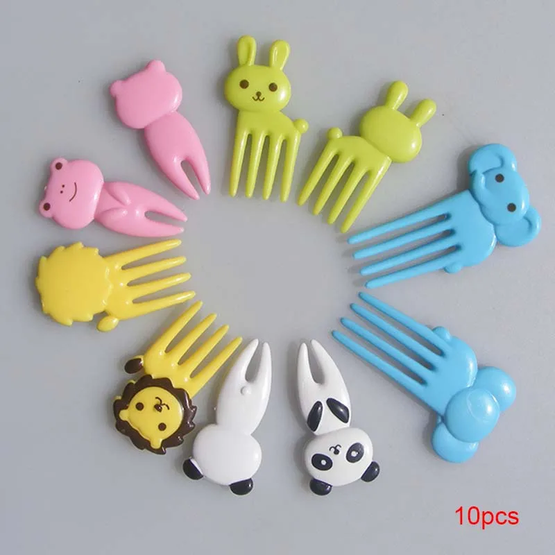 

Mini Portable 10pcs/Set Animal Fruit Fork Stick Picks Child Baby Toothpick Bento Lunch Box Decoration Outdoor Sports Picnic Set