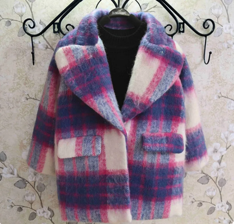 

High Quality Kids Woolen Coats for Girls Fall Winter Children Thick Wool Jaclets Toddler Baby Girl Outerwear Overcoat Party Gift