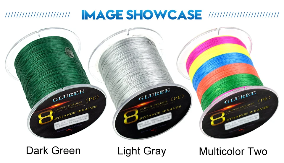 GLUREE 500M 547Yards 8 Stands PE Line Braided Fishing Line 100% PE Multifilament Fishing Line Super Strong High Quality 22-78LB (16)