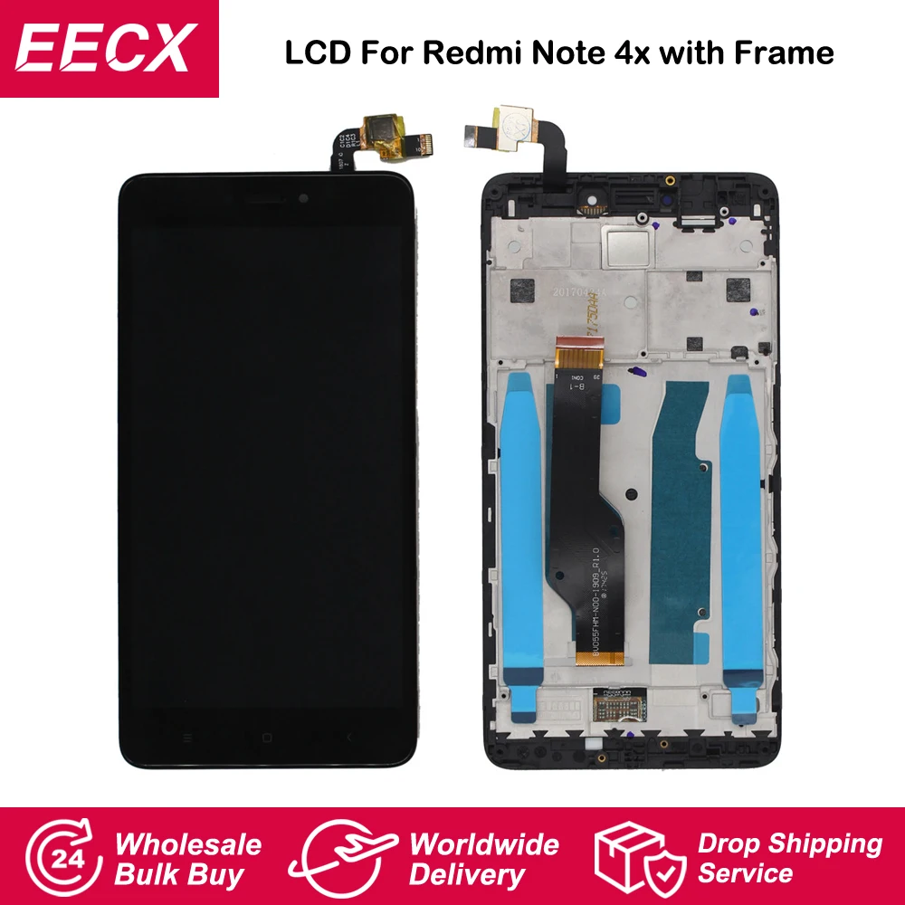 Note 4x LCD для Xiaomi Redmi 4X дисплей сенсорный экран дигитайзер сборка w рамка 4 глобальная