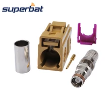 Радиочастотный коаксиальный разъем Superbat Fakra K Curry/1027 женский разъем прямой обжимной для кабеля LMR195 RG58 спутникового радио с IF