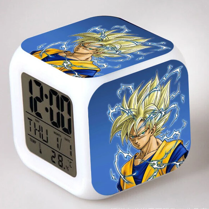 Dragon Ball Z фигурки Куклы светодиодный 7 цветов Flash изменение Touch свет настольная