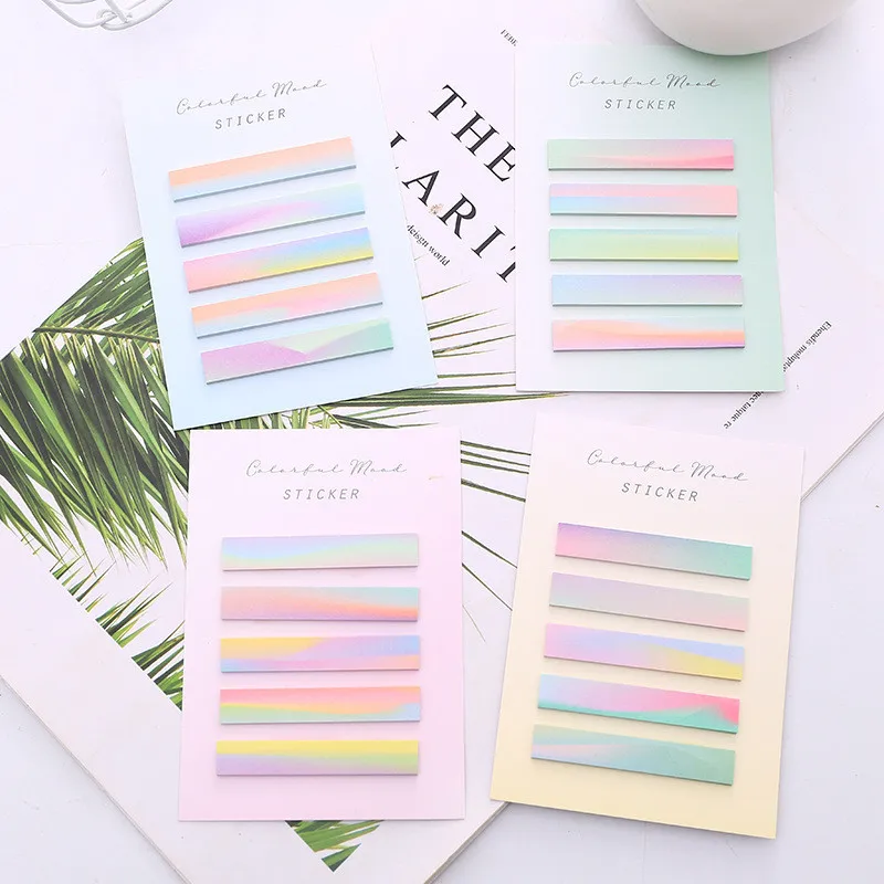 

Coloffice 4PC/Set Colorful Cute Mood Memo Pad Students N Times Five Sticky Notes Index Material Sticker Office School Supplies