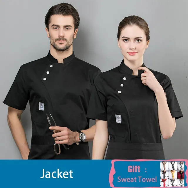 High Quality Short Sleeve Chef Uniform Apron Summer Restaurant Hotel