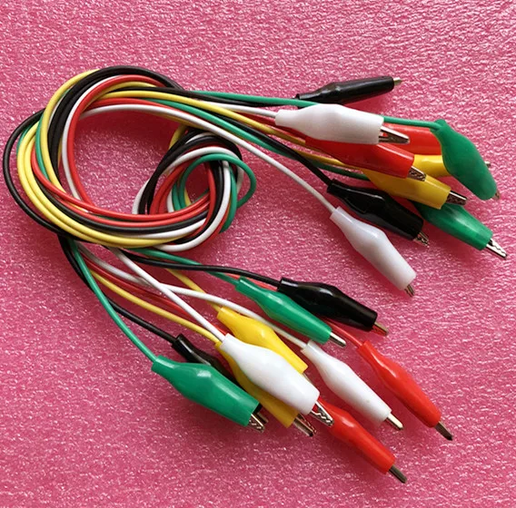 

1set 10pcs Alligator Clips Electrical DIY Test Leads Alligator Double-ended Crocodile Clips Roach Clip Test Jumper Wire