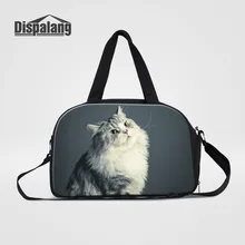 Dispalang Для мужчин Дорожные сумки Кошка Животное печати Чемодан Duffle Сумки Повседневная одежда сумки Для женщин большой Ёмкость дорожная сумка