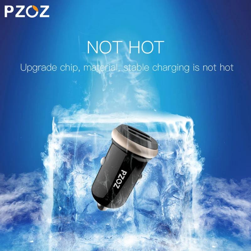 PZOZ شاحن سيارة USB صغير المزدوج USB 3.1A شحن المحمول هاتف لوحي GPS العالمي سريع شاحن سيارة-مهايئ شاحن اكسسوارات