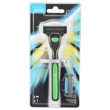 1 ручка+ 2 лезвия, набор мужских бритв для бритья, удаление волос со сменными синими лезвиями, безопасный набор инструментов для бритья