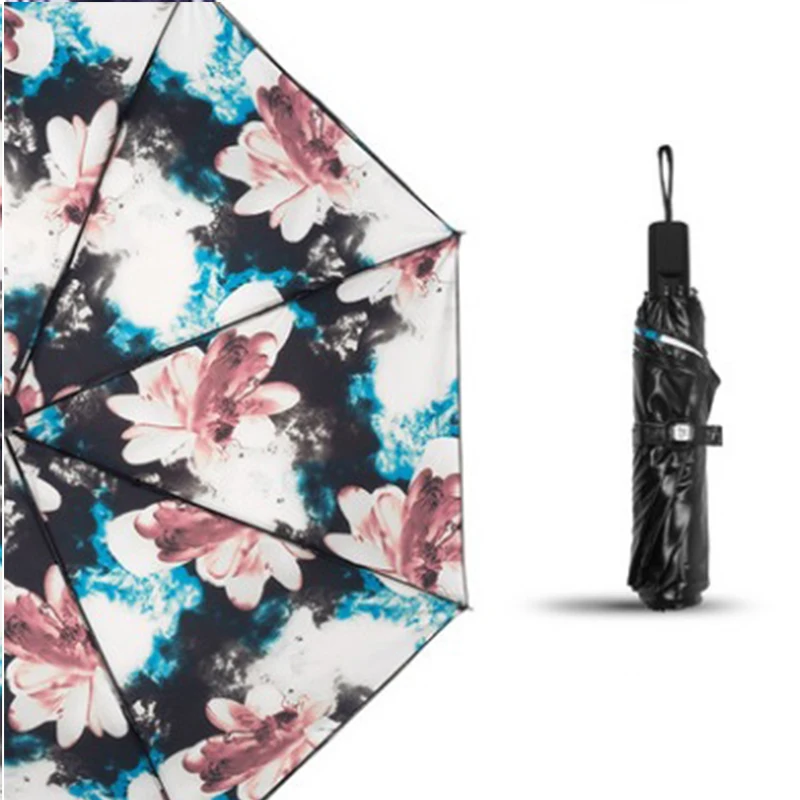 

Fashion Flowers Umbrella Rain Women Windproof Ultralight Sun Rain un-Automatic Folding Umbrellas Lady Umbrella parasol Paradise