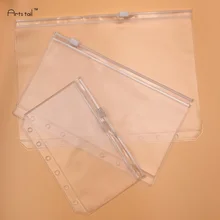 20 шт A5/A6/A7 ПВХ сумки Стандартные 6 отверстий прозрачная свободная сумка с изображением листа поставляется с самостильной застежкой-молнией