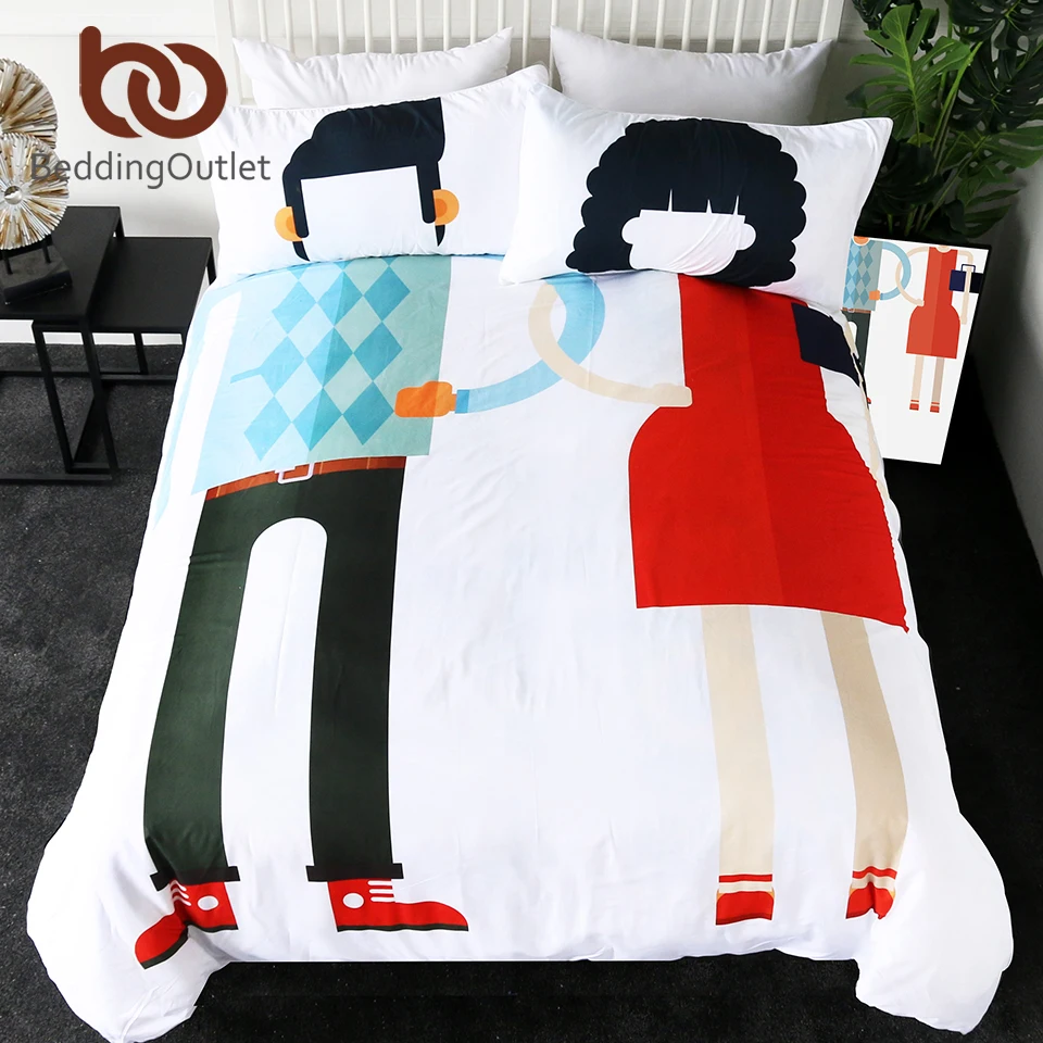 BeddingOutlet Couples Bedding Set Queen Wedding Lovers Duvet Cover Set