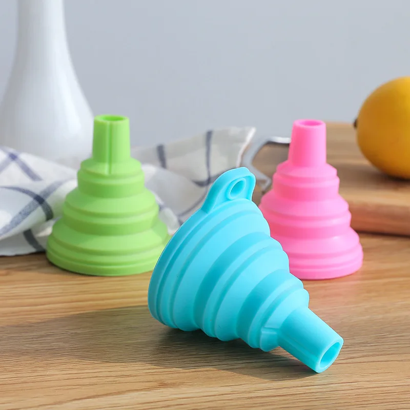 Foldable Food Grade Silicone Funnels Telescopic silicone funnel Kichen Accessories Household Liquid Dispensing Kitchen Tools|Вытяжки| |