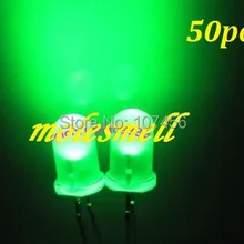 50 шт. 5 мм зеленый Ультра яркий рассеянный зеленые светодиодные лампы 5 мм зеленый объектив светодиодный 5 мм Большой/широкоугольный светодиод лампа