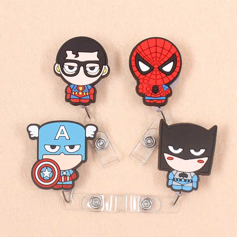 

Cartoon Avengers Spiderman Batman Retractable Pull Badge Reel ID Lanyard Name Tag Card Badge Holder Reels doctor nurse supplies