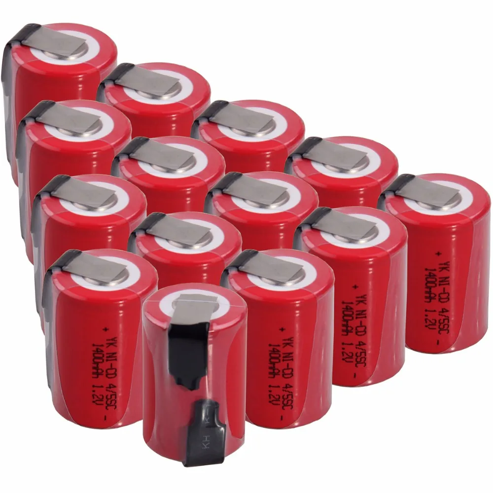 14 pcs 4/5SC 1400mah 1.2v battery NICD rechargeable batteries for