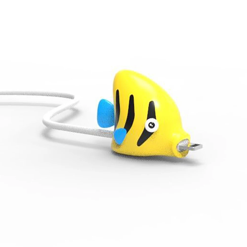 Прекрасный мультфильм рыбий кабель защитный чехол для телефона usb зарядный кабель крышка данных сетевой шнур защитный чехол намотка кабеля Органайзер - Цвет: 3