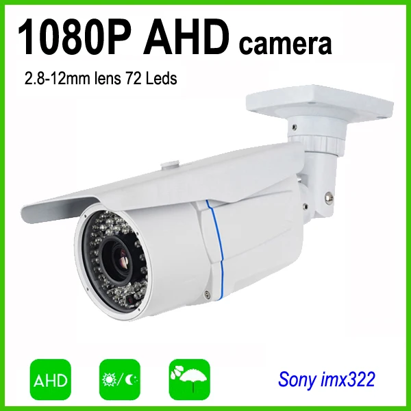 Full hd 1080P AHD 2.0MP security camera surveillance video system Sony IMX322 sensor varifocal 2.8-12mm lens